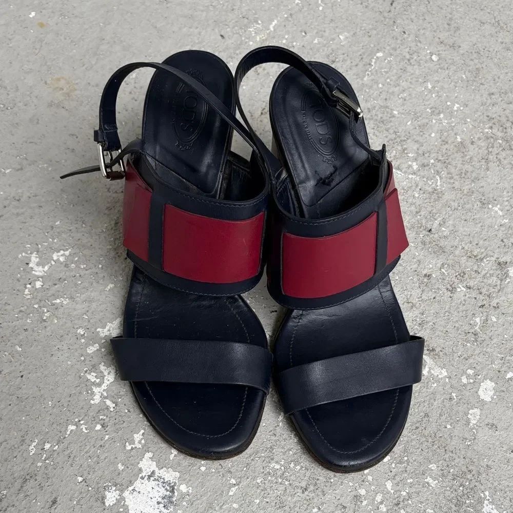 Todd’s Block Heel sling back sandals